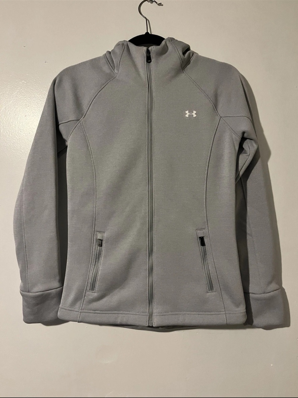 Under Armour Light Gray Hooded Full-Zip Jacket